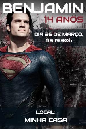 Convite de Aniversário Superman para Editar Online