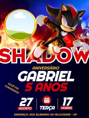 Convite Aniversário Shadow com Foto para Editar Online