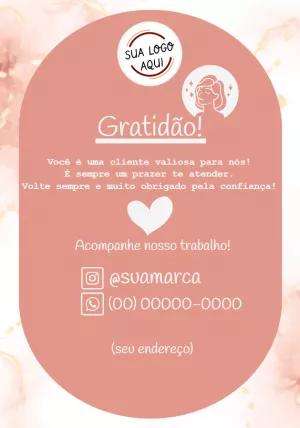 Cartão de Agradecimento ao Cliente Delicado para Editar Online