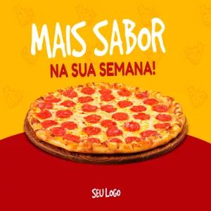 Post de Pizzaria com Foto de Pizza para Editar Online
