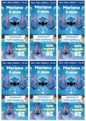 Capa para Pirulito Stitch Aniversário para Editar e Imprimir