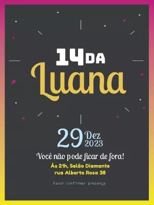 Convite de Aniversário Neon Moderno para Editar Online