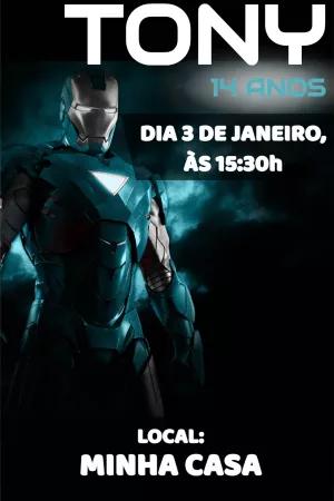 Convite de Aniversário Homem de Ferro para Editar Online