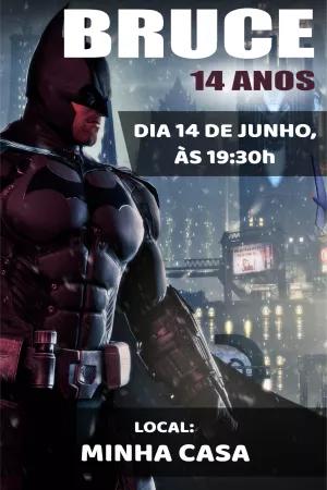 Convite de Aniversário do Batman para Editar Online