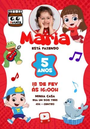 Convite Aniversário Gi Neto com Foto para Editar Online
