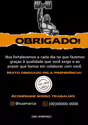 Cartão de Agradecimento Academia Fitness para Editar Online