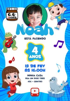 Convite Aniversário Luccas Neto com Foto para Editar Online