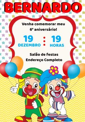Convite de Aniversário Patati Patatá para Editar Online