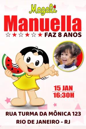 Convite Aniversário Magali com Foto para Editar Online