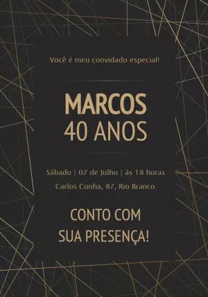 Convite de Aniversário Masculino Elegante para Editar Online