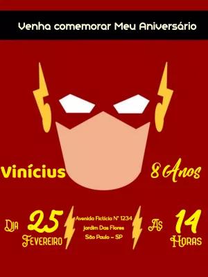 Convite de Aniversário The Flash para Editar Online
