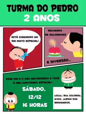 Convite de Aniversário Turma da Mônica Toy Editável Online