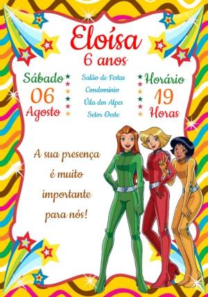 Convite Aniversário Três Espiãs Demais para Editar Online