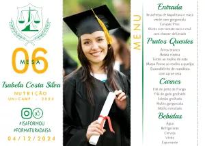 Menu de Formatura Nutrição com Foto para Editar Online
