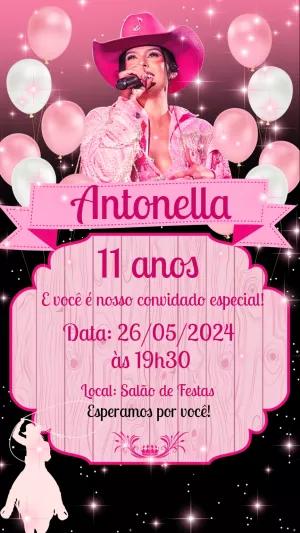 Convite de Aniversário Ana Castela para Editar Online