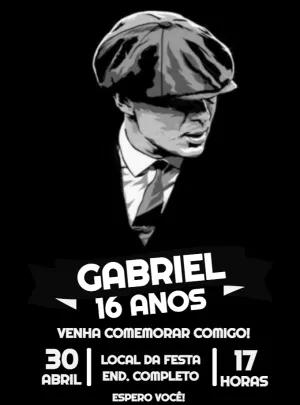 Convite de Aniversário Peaky Blinders para Editar Online