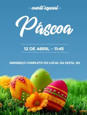 Convite de Páscoa com Ovos Coloridos para Editar Online
