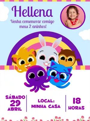 Convite Aniversário Bolofofo com Foto para Editar Online