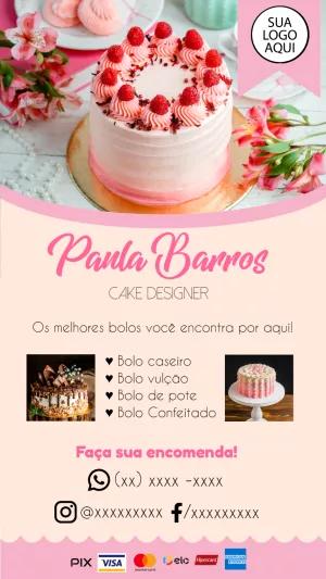 Cartão de Visita Digital para Cake Designer para Editar Online
