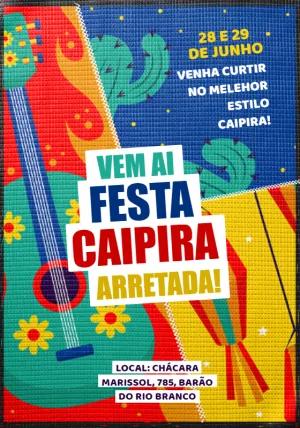 Convite Festa Junina Caipira com Viola para Editar Online
