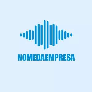 Logo Editável de Música com Ondas Sonoras para sua Marca