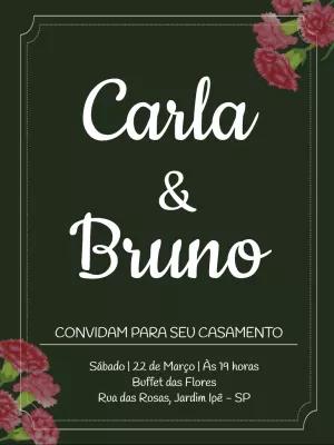 Convite de Casamento Floral Elegante para Editar Online