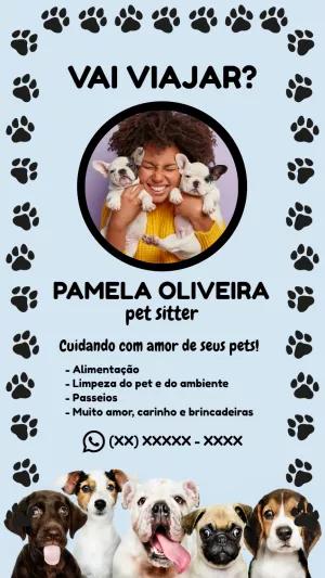 Cartão de Visita Pet Sitter com Foto para Editar Online