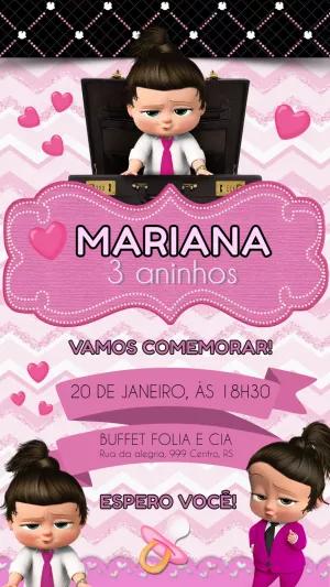 Convite de Aniversário A Poderosa Chefinha para Editar Online
