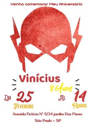 Convite Aniversário The Flash para Editar Online