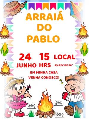 Convite Arraiá Turma da Mônica Editável para Aniversário