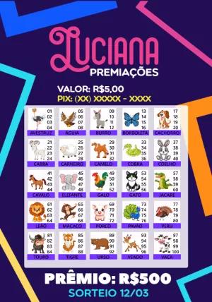 Rifa Jogo do Bicho com Animais Editável Online para Imprimir