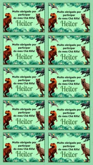 Tag de Agradecimento Dinossauro para Editar Online