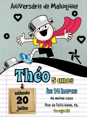 Convite Aniversário Menino Maluquinho para Editar Online