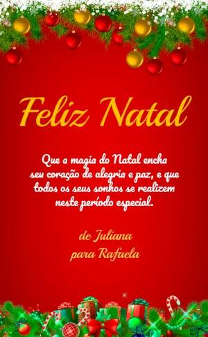 Cartão de Natal com Enfeites Vermelhos para Editar Online