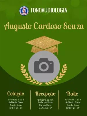 Convite de Formatura Fonoaudiologia com Foto para Editar Online