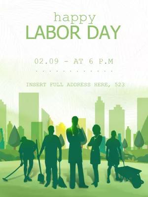 Labor Day Invitation with Workers Silhouettes to Edit Online