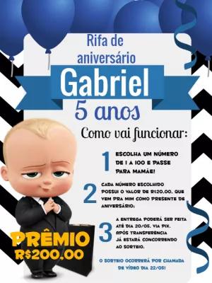 Rifa de Aniversário Poderoso Chefinho para Editar Online