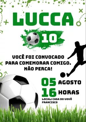 Convite de Aniversário Futebol para Editar Online e Imprimir