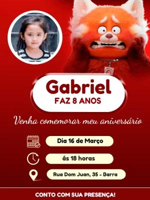 Convite Aniversário Red Crescer é uma Fera com Foto para Editar