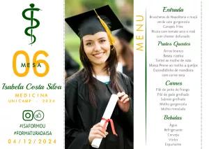 Menu de Formatura Medicina com Foto para Editar Online