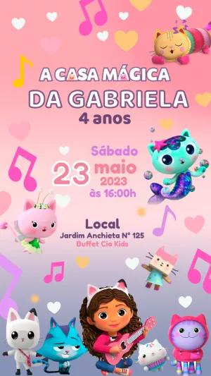 Convite Aniversário A Casa Mágica da Gabby para Editar Online