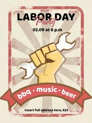Vintage Labor Day Party Invitation to Edit Online