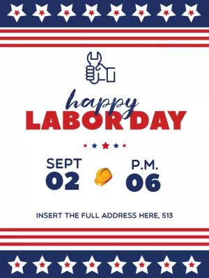 Patriotic Labor Day Invitation Template to Edit Online