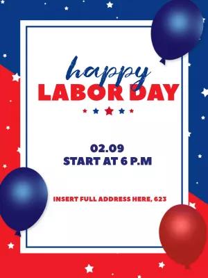 Labor Day Party Invitation with Patriotic Design to Edit