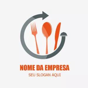 Logo Editável para Restaurante com Talheres para Criar