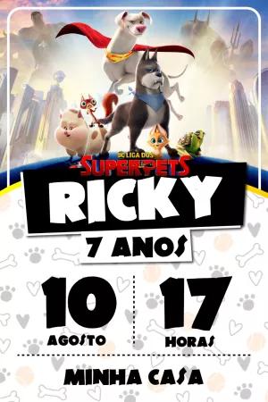 Convite de Aniversário Super Pets para Editar Online