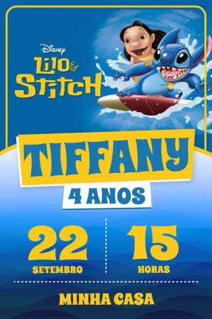 Convite de Aniversário Lilo & Stitch para Editar Online