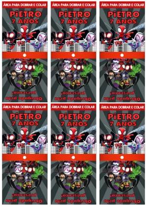 Capa para Pirulito Spidey e Amigos para Editar e Imprimir
