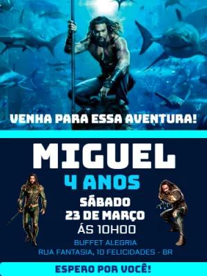Convite de Aniversário Aquaman para Editar Online