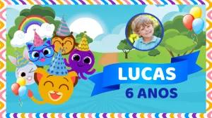 Painel de TV Aniversário Bolofofos para Editar Online